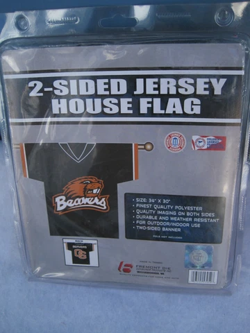 OREGON STATE BEAVERS 2-SIDED JERSEY HOUSE BANNER FLAG. INDOOR/ OUTDOOR .FOOTBALL Cover