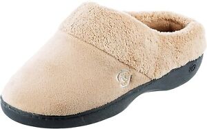 isotoner Terry Hoodback Clog Slippers for Women - Soft Memory Foam, Comfort Arch