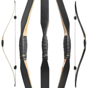 58" Traditional Triangle Bow Recurvebow 15-50lbs Archery Handmade Shoot Hunting - Picture 1 of 12