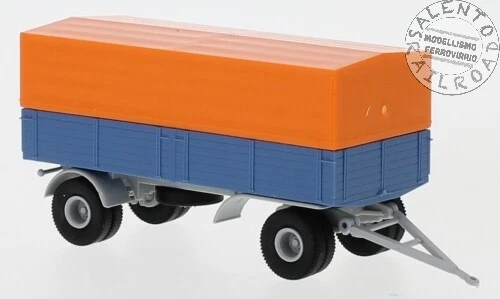 BREKINA 55331 rimorchio stradale cassonato con telone arancione - scala 1:87 - Immagine 1 di 1