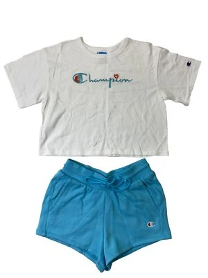 Champion Women 2p set 100%AUTHENTIC size Medium Half top & Shorts - Image 1 of 4