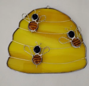 Stained Glass Bee Hive Suncatcher - Picture 1 of 1