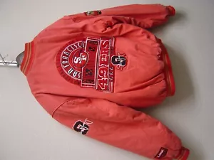 San Francisco 49ers Steve Young SUPER RARE Pinkish Red Denim Jacket NEAR MINT!! - Picture 1 of 16