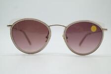 DANIEL PIKE DHS145-3 Gold Transparent Beige Oval Sunglasses New