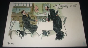 Cómic de colección de Phil May Write Away RAPHAEL TUCK POTTEN EGG TOO BAD gato negro - Imagen 1 de 1