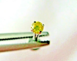 2.14mm SPARKLING YELLOW DIAMOND LABRET MONROE *CERTIFICATE* 1/4",5/16",3/8",7/16 - Picture 1 of 9