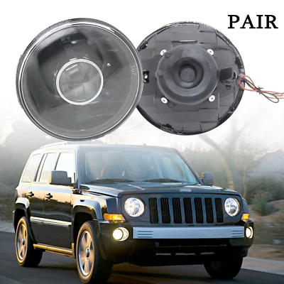 Par de faros proyectores redondos de corte diamante de 7 pulgadas para Jeep Patriot 2008-2016 Foto 1 de 4