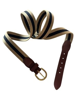 NUEVO Cinturón Barrons-Hunter de Cuero Belga Caqui y Azul Marino Talla 46 Foto 1 de 4