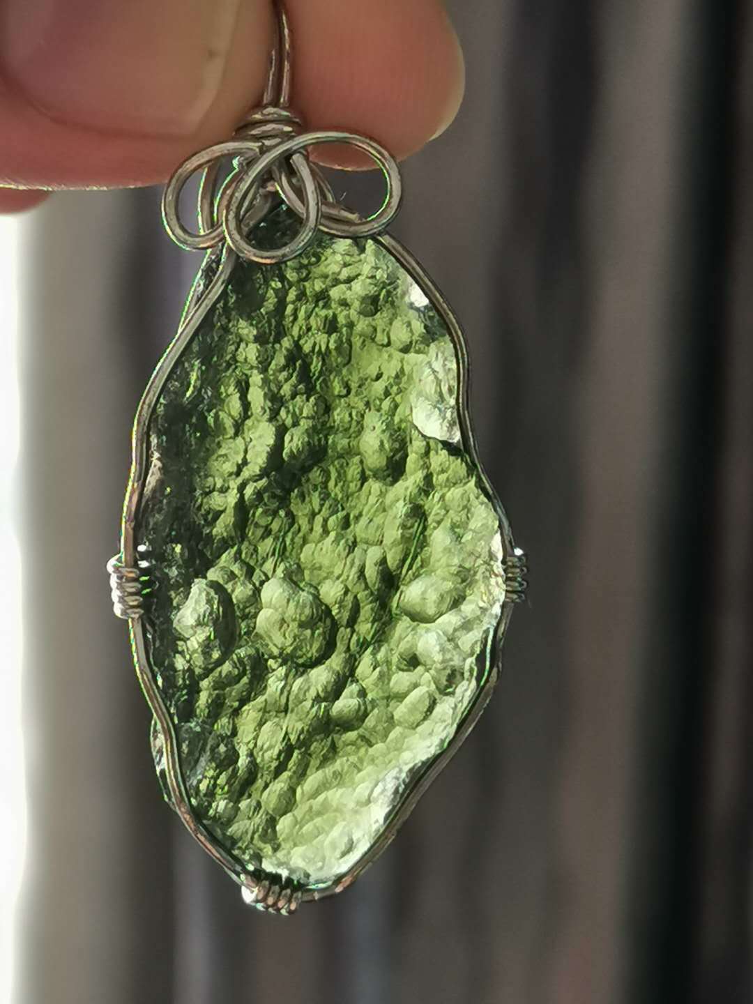 Moldavite Pendant Czech Meteorite Rough 