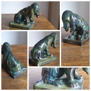 Sculpture Chien en Grès de Rambervillers par Alphonse Cytère Art Nouveau 1920 - Foto 1 di 12