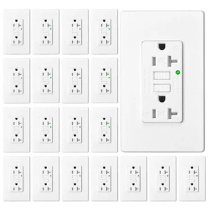 Self-Test 20Amp GFCI Outlet Tamper Resistant TR GFI Receptacles Safe for Kid ×20 - Picture 1 of 12