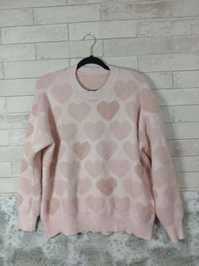 CHICWISH one size bis XL Pullover rosa Herzen auf rosa schwerem Acryl - Bild 1 von 13
