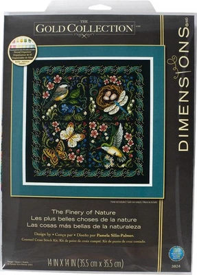 Dimensions Gold Collection Counted Cross Stitch Kit 14"X14"-The Finery Of Nature - Image 1 of 4