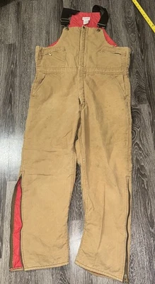 Baberos de pato WearGuard vintage XL regular 40-42 aislados marrón EE. UU. Foto 1 de 4