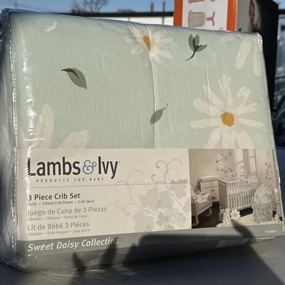 Juego de ropa de cama para cuna de 3 piezas Lambs & Ivy Girls Sweet Daisy Collection, NUEVO  Foto 1 de 4