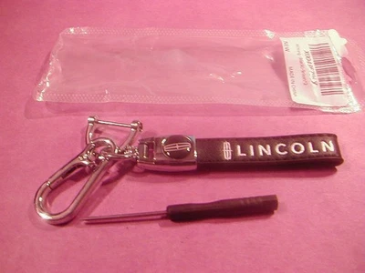 AUTÉNTICO LLAVERO DE CUERO LINCOLN DE 6" ¡NUEVO NEGRO!!!!!!! Foto 1 de 2