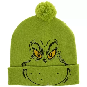 NUEVO CON ETIQUETAS Grinch Seuss Gorro Verde Niños Navidad Invierno Talla Única Pom Pom Acrílico - Imagen 1 de 2