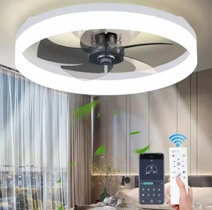 VENTILATORE DA SOFFITTO LAMPADARIO PLAFONIERA 50W DESIGN LUCE DIMMERABILE WIFI  - Imagen 1 de 5