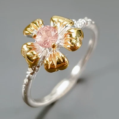 Handmade Natural Tourmaline Ring 925 Sterling Silver Size 6 /R439979 - Image 1 of 4