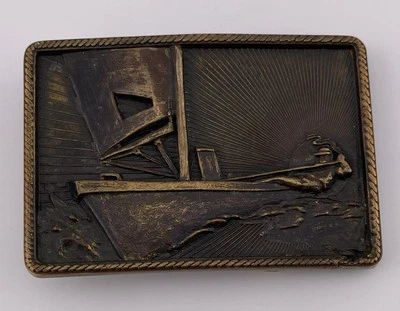 1978 帆船黄铜皮带扣风海水天空帆 70 年代佛手柑美国 — 第 1/4 张图片