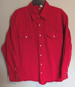 VTG Volcom Red Men's Denim Pearl Snap-up Jacket Size Large - Picture 1 of 5