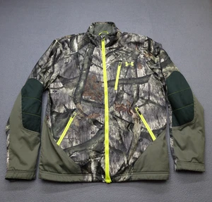 Under Armour Full Zip Jacket Men's Size M Camo Cold Gear Scent Control Mossy Oak - Picture 1 of 20
