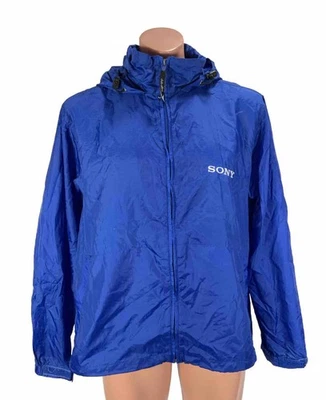 Vintage Sony Jacket Employee Embroidered Full Zip Hooded Nylon sz S - Image 1 of 4