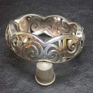 BRIGHTON Silver Tone Crystal Hinged Bangle Bracelet Silver Tone. 15.196 - Picture 1 of 8
