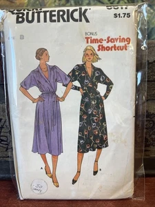Vintage 70er / 80er Jahre Butterick 6617 Schnittmuster Kleid & Gürtel Wickelkleid Gr. S/M/L - Bild 1 von 2