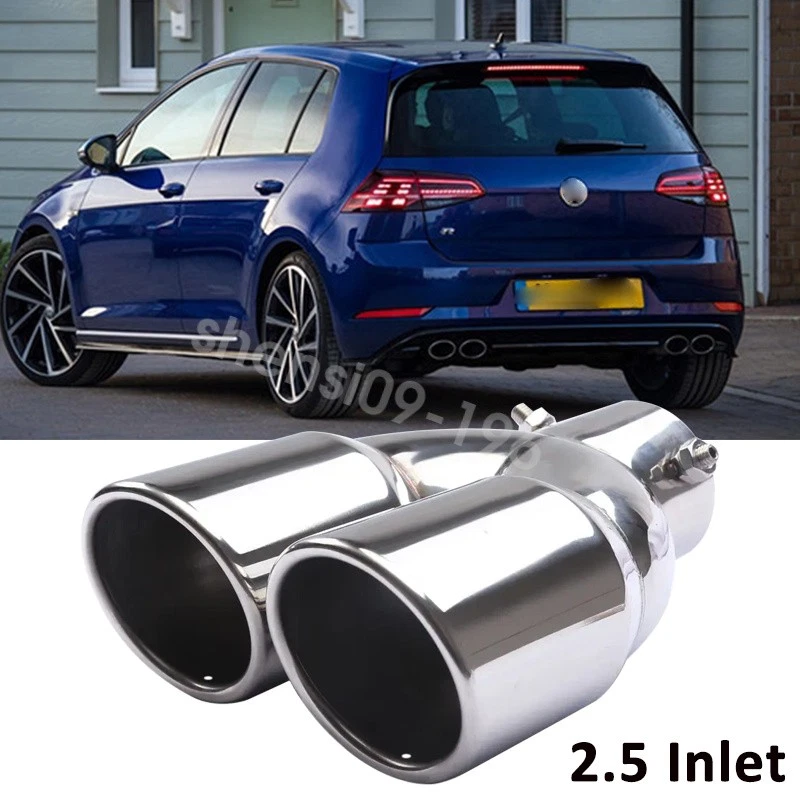 For Volkswagen GTI 2.5 Inlet Rear Car Dual Exhaust Muffler Tip Tail Pipe Steel Foto 1 de 4