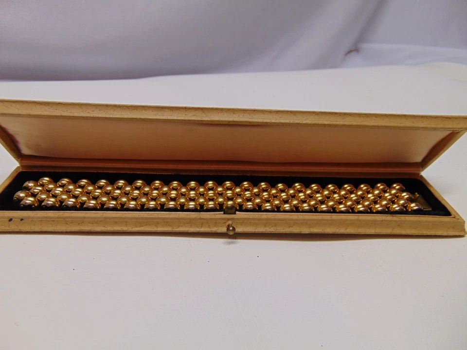 Pulsera Geneve Panther Link 5 filas placa ORL 20 micras G Suiza con estuche Foto 1 de 4