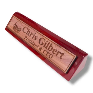Desk Wedge Name Plate - PERSONALIZED - Hamburger - 11 Inches - Picture 1 of 19