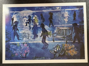 art postcard Virginia Evans Smith Kindred People monotype gallery invitation NYC - Picture 1 of 2