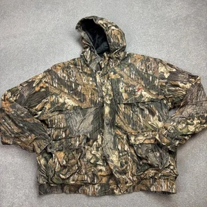 RealTree Jacket Adult XXL 2XL Brown Work Wear Camo Rain Hunting Hood Lined Mens* - Picture 1 of 11