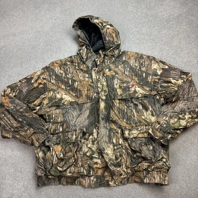 RealTree Jacket Adult XXL 2XL Brown Work Wear Camo Rain Hunting Hood Lined Mens* - Image 1 of 4