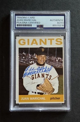 Juan Marichal signed S.F. Giants 1964 Topps baseball card Psa authenticated - Image 1 of 2