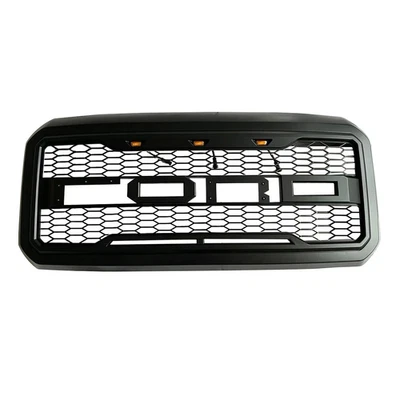 Grille For 2011-2016 F250 F350 Super Duty Raptor Style Grill w/Light Matte Black Foto 1 de 4