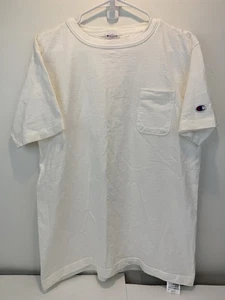 Vintage Champion T-Shirt Herren Medium T1011 Heavyweight Made In USA Tasche Weiß - Bild 1 von 11