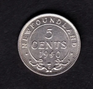 NFLD Newfoundland 1940 5c Five Cent Nickel King George VI EF Extra Fine #1 - Picture 1 of 2