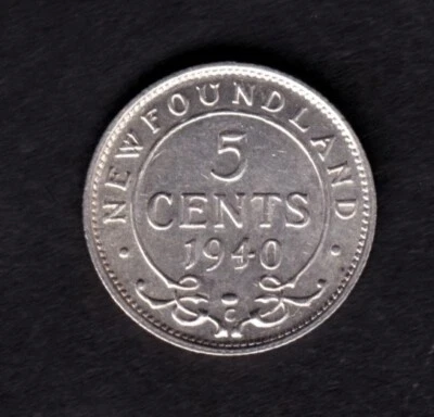 NFLD Newfoundland 1940 5c Five Cent Nickel King George VI EF Extra Fine #1 - Image 1 of 2