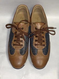 Galizio Torresi Sneaker braun blau Cognac And Blue Italian Made Leather  - Picture 1 of 15