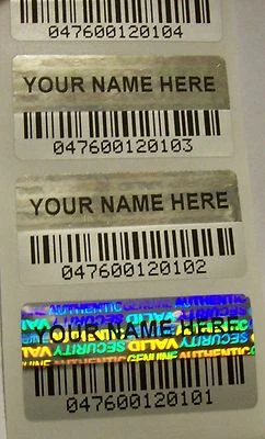SDM-SECURITY BCc 5000 Custom Print Security BARCODE Hologram Tamper Evident Stickers