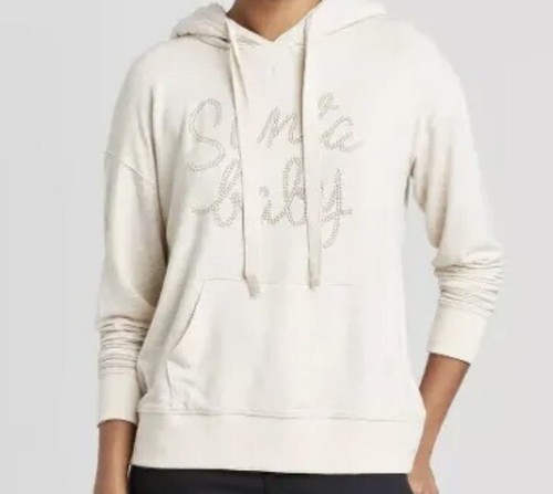 OFF WHITE Felpa con cappuccio donna Knox Rose Babbo Natale bambino sherpa crema beige taglia small prezzo al dettaglio consigliato $28