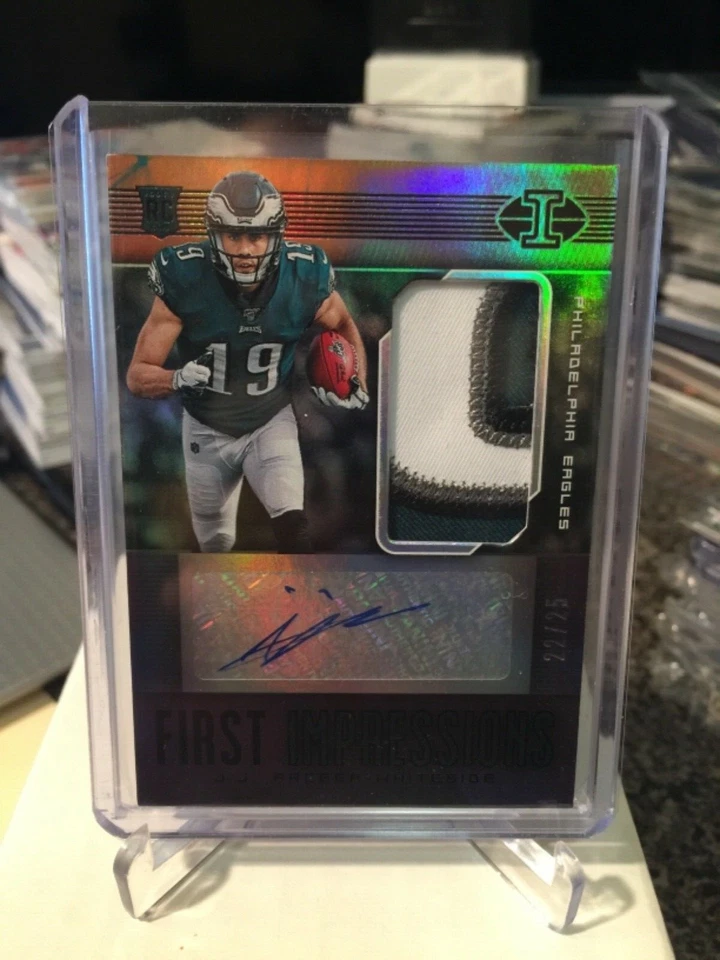2019 illusions black refractor rc auto patch #d/25 jj arcega whiteside eagles  - Image 1 of 1