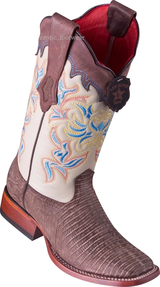 BOTA WESTERN MUJER LOS ALTOS LIJADO MARRÓN LAGARTO RANCHO-PUNTERA CUADRADA  Foto 1 de 1
