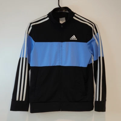 Adidas полный молнии Track куртка Colorblock черный/синий унисекс молодежи Sz 10/12 EUC - Изображение 1 из 4