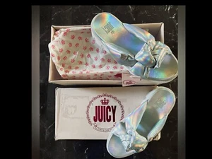 Juicy By Juicy Couture “Unicorn” Slide Sandals Silver Iridescent - Picture 1 of 11