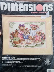 Dimensions Teddy Bear Tea Party Sealed Cross Stitch Kit 3733 Dawna Barton New - Picture 1 of 7