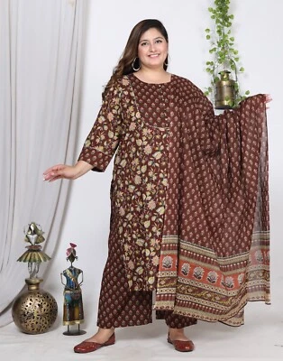 Plus Size Kurta Set, Handmade Kurta Set, Indian Kurta Set, Cotton Kurta Set, - Image 1 of 4
