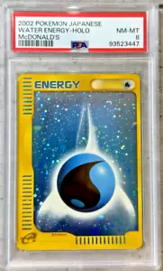 Pokémon Card Japanese Water Energy Holo PSA 8 NM-Mint, E-Reader McDonald's 2002 - Picture 1 of 4